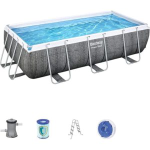 PISCINA RECTANGULAR POWER STEEL+ BOMBA FILTRO 404X201X100 BESTWAY