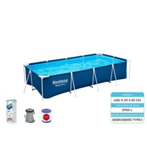 57247-thickbox_default PISCINA RECTANGULAR + BOMBA STEEL PRO 300X201X66 BESTWAY