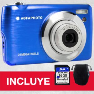 AgfaPhoto DC8200BL Cámara Digital 18MP 8x Zoom + SD16GB+ Bag Azul