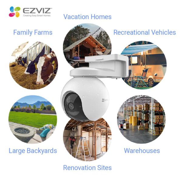 Ezviz EB8 4G Cámara de Seguridad Exterior 360º con Batería y 4G LTE
