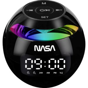 Nasa SP200 Altavoz Bluetooth, con Reloj y Cargador Inalámbrico