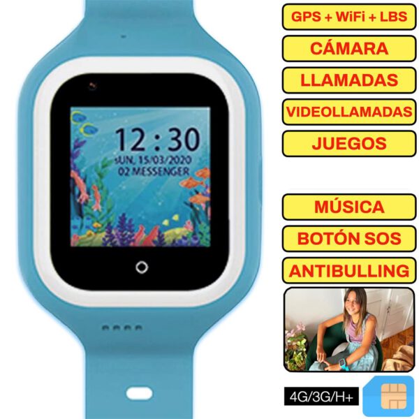 savefamily-reloj-iconic-plus-4g-azul-reloj-con-localizador SaveFamily Reloj Iconic Plus 4G Azul - Reloj con Localizador