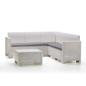 SET DE JARDIN CORNER SERIE NEBRASKA WHITE BICA