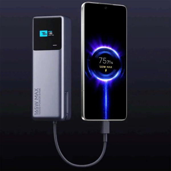 Powerbank Xiaomi 165W 10.000 mAh con Cable Integrado Gris