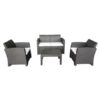 CONJUNTO RESINA SOFA+2 SILLAS+MESA SERIE ORLANDO DONNA GARDEN 4 PCS