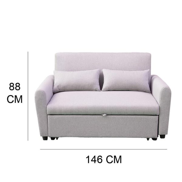 SOFÁ CAMA GRIS 2 ASIENTOS MOMI 146X88X87 CM